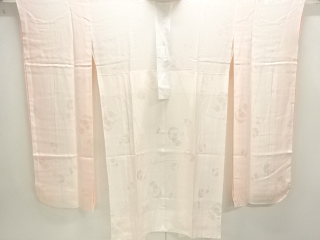 JAPANESE KIMONO / UNUSED HITOE JUBAN FOR FURISODE / ROUNDEL FLOWER CREST